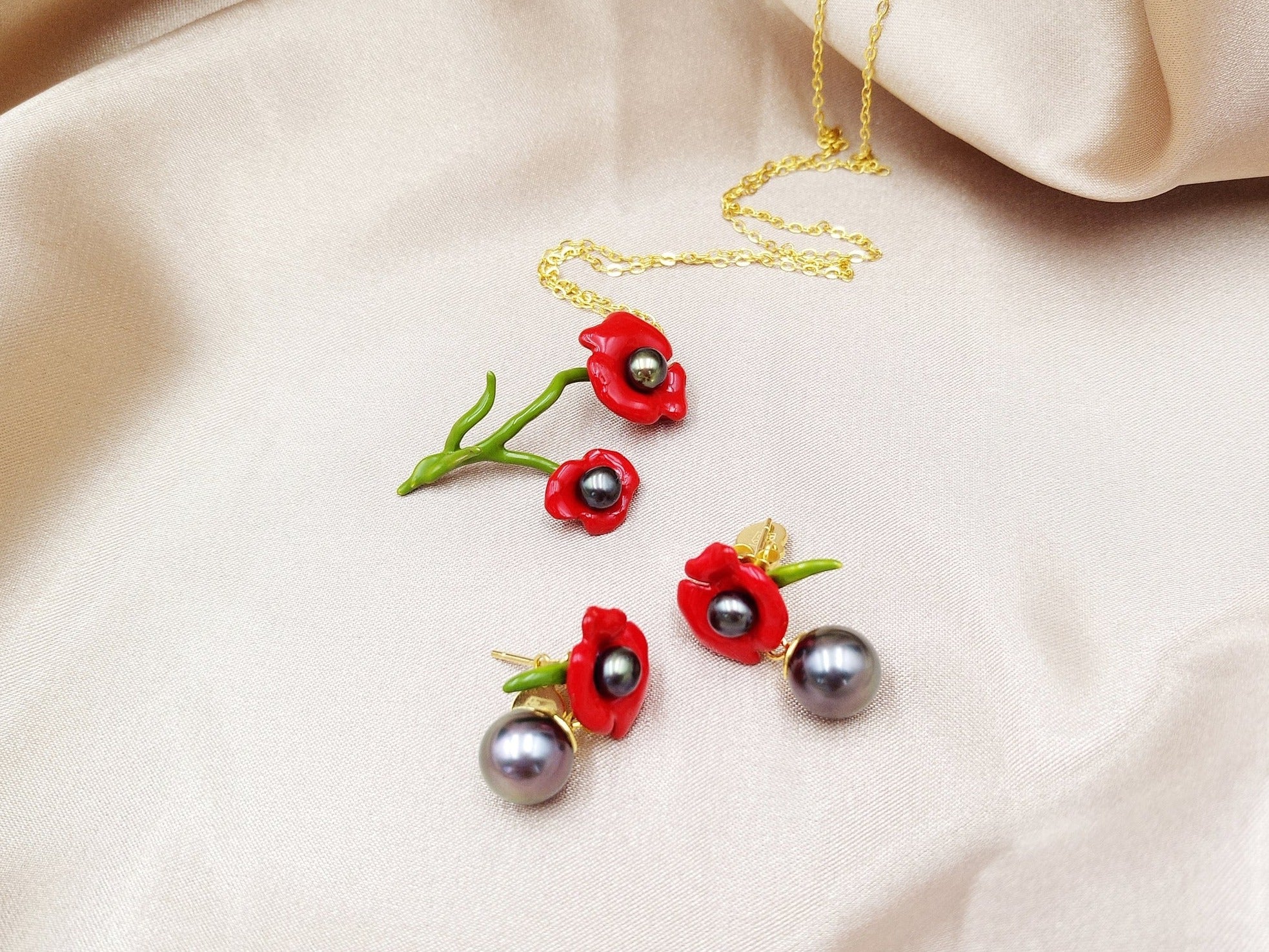 Poppy Flower Earrings